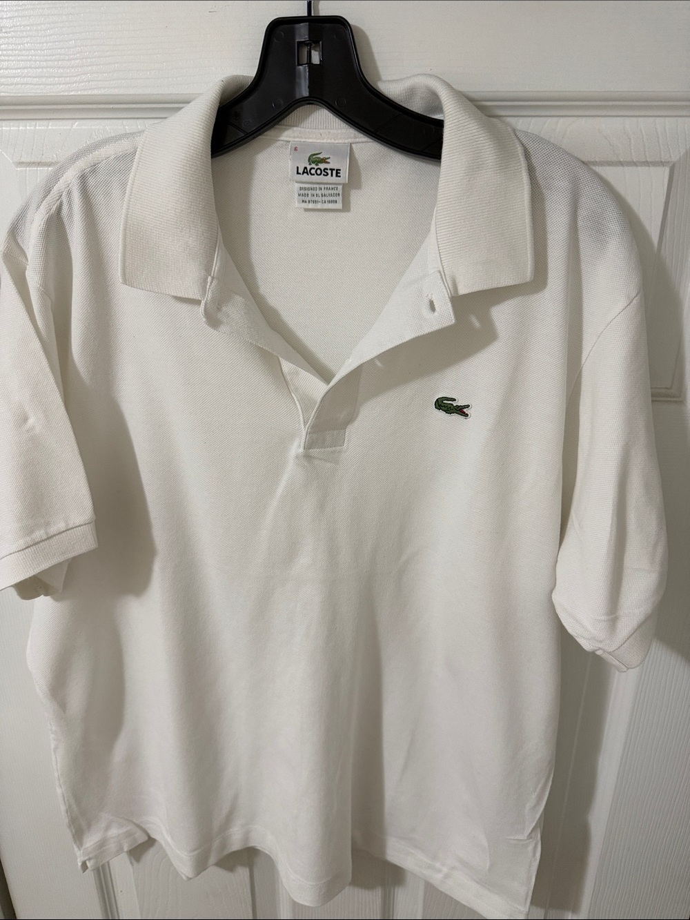 Lacoste Men's White Polo with Green Crocodile Logo - Picture 3 of 6